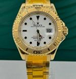 Super Clone Replica Rolex Yacht-Master 40mm Yellow Gold White Face 3135 Movement